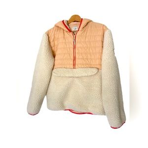 Ivory Ella Women’s Puffer Sherpa Pullover Jacket size M